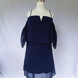 Women's blue cold shoulder dress Size M